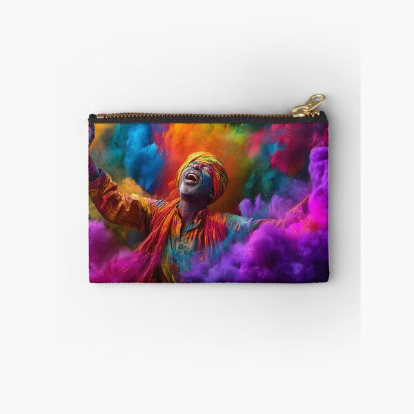 Item preview, Man Celebrating with Colorful Holi Powder Explosion designed and sold by Artessie.