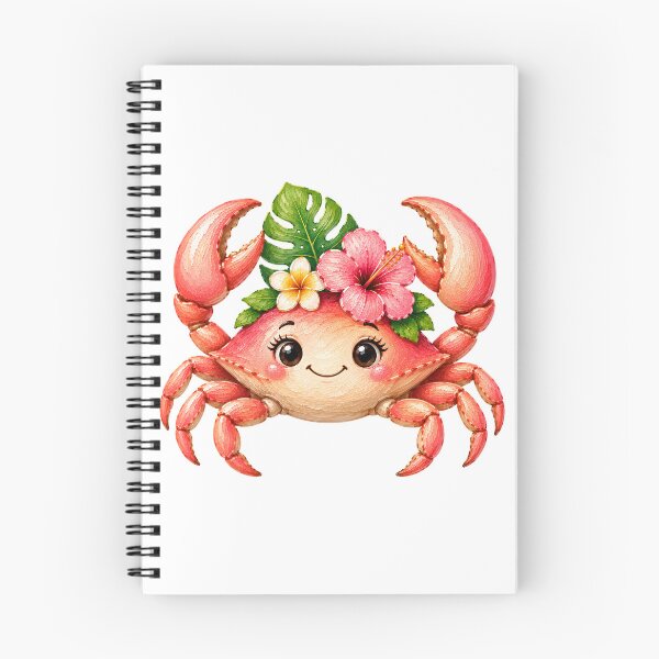 Item preview, Cheerful Cartoon Crab with Flowers designed and sold by VenTolkOnly.