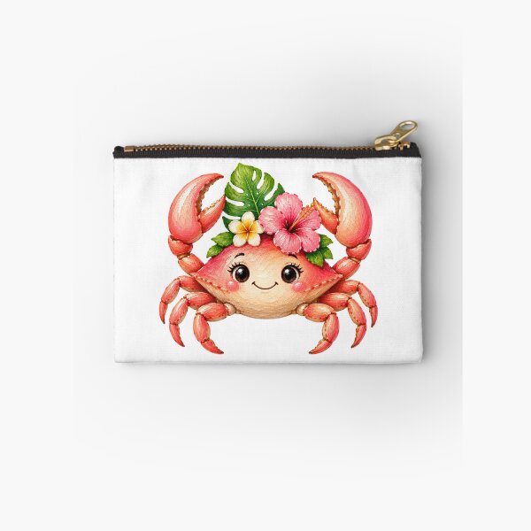 Item preview, Cheerful Cartoon Crab with Flowers designed and sold by VenTolkOnly.