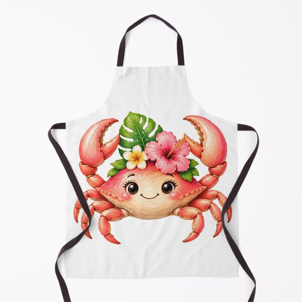 Item preview, Cheerful Cartoon Crab with Flowers designed and sold by VenTolkOnly.