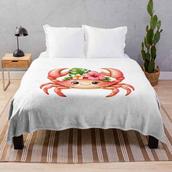 Item preview, Cheerful Cartoon Crab with Flowers designed and sold by VenTolkOnly.