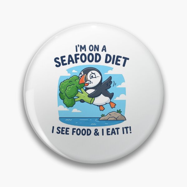 Item preview, Im On A Seafood Diet Funny Puffin Bird designed and sold by Owcomm.