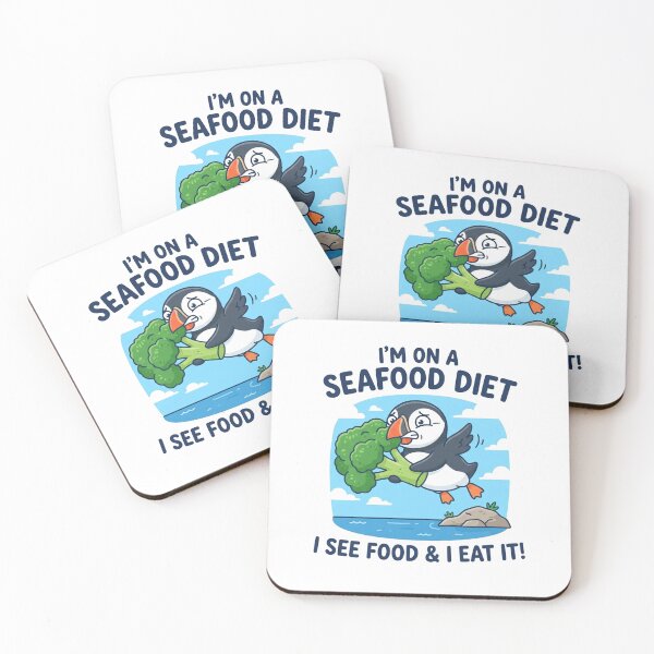 Item preview, Im On A Seafood Diet Funny Puffin Bird designed and sold by Owcomm.