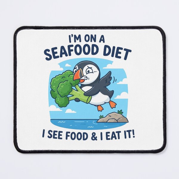 Item preview, Im On A Seafood Diet Funny Puffin Bird designed and sold by Owcomm.