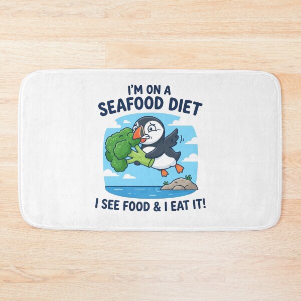 Item preview, Im On A Seafood Diet Funny Puffin Bird designed and sold by Owcomm.
