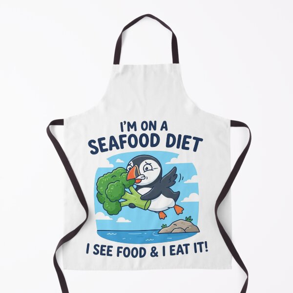 Item preview, Im On A Seafood Diet Funny Puffin Bird designed and sold by Owcomm.