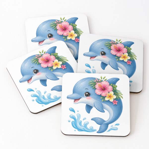 Item preview, Cheerful Dolphin with Flowers designed and sold by VenTolkOnly.