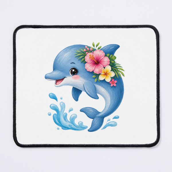 Item preview, Cheerful Dolphin with Flowers designed and sold by VenTolkOnly.