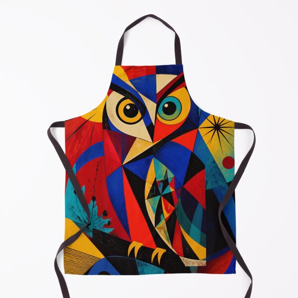 Item preview, Colorful Geometric Owl - Abstract Cubist Stained Glass Owl Bird Art designed and sold by inkaylindesign.