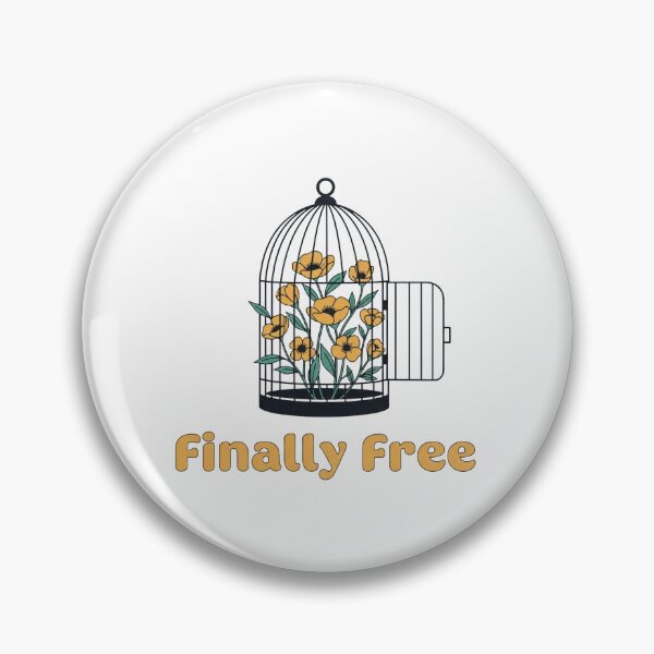 Item preview, Finally Free - Floral Birdcage Botanical Quote Art designed and sold by Dzblack.