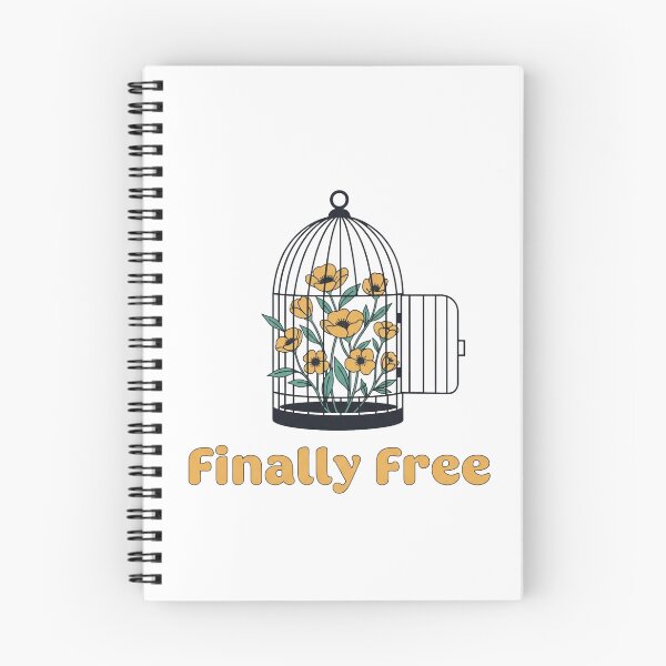 Item preview, Finally Free - Floral Birdcage Botanical Quote Art designed and sold by Dzblack.