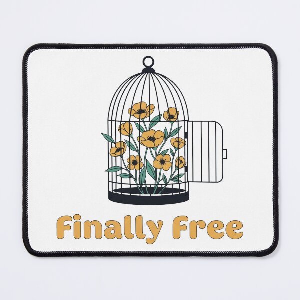 Item preview, Finally Free - Floral Birdcage Botanical Quote Art designed and sold by Dzblack.