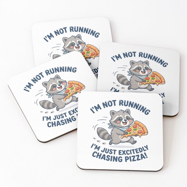 Item preview, Excited Raccoon Running With A Pizza Slice designed and sold by Owcomm.