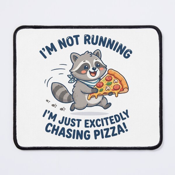 Item preview, Excited Raccoon Running With A Pizza Slice designed and sold by Owcomm.