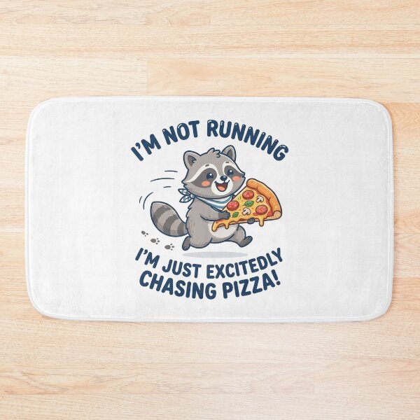 Item preview, Excited Raccoon Running With A Pizza Slice designed and sold by Owcomm.