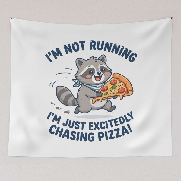 Item preview, Excited Raccoon Running With A Pizza Slice designed and sold by Owcomm.