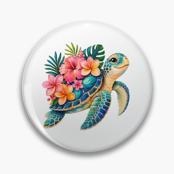 Artikelvorschau, Farbenfrohes florales Schildkröten-Design entworfen und verkauft von VenTolkOnly.