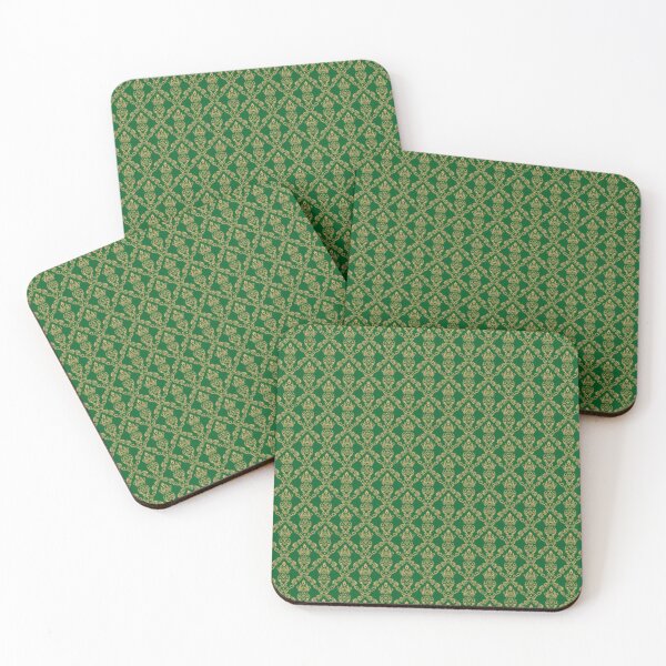 Item preview, Emerald Green & Gold Damask Pattern | Elegant Vintage Seamless Design designed and sold by Pickachoo.