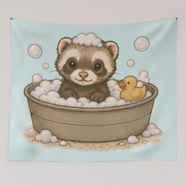 Item preview, Bubble bath Ferret designed and sold by MellowMunchkins.