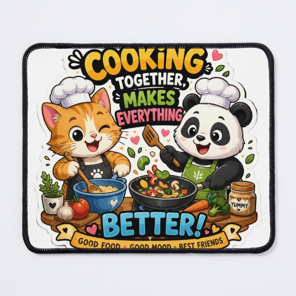 Item preview, Cat & Panda Cooking Together designed and sold by MR4me.