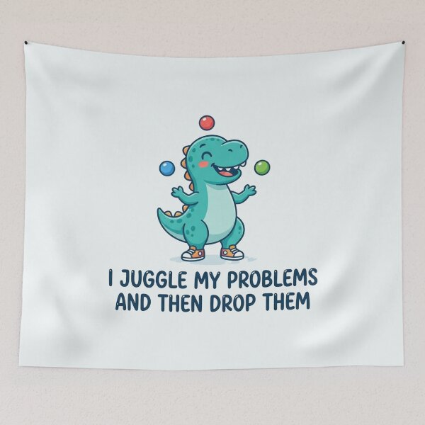 Item preview, Cute Dinosaur Juggling Funny Problems Graphic designed and sold by Owcomm.