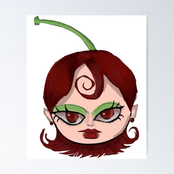 Item preview, Cherry Girl Cute Kawaii Cherry Aesthetic Portrait  Girly Goth Digital Art designed and sold by BostuKorina.