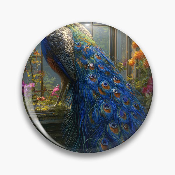 Item preview, Majestic Peacock in Blooming Garden at Window designed and sold by Artessie.