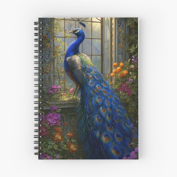 Item preview, Majestic Peacock in Blooming Garden at Window designed and sold by Artessie.