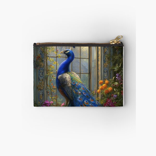 Item preview, Majestic Peacock in Blooming Garden at Window designed and sold by Artessie.