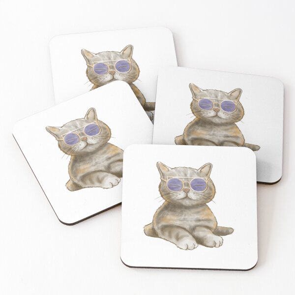 Item preview, Cool cat wearing glasses designed and sold by BostuKorina.