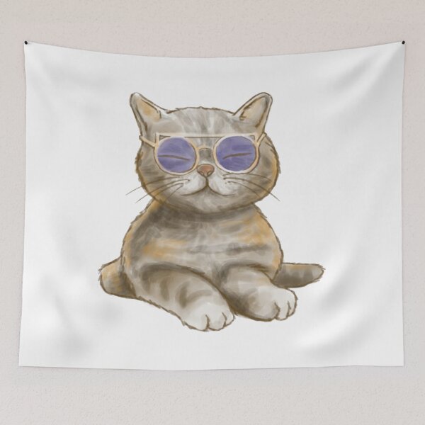 Item preview, Cool cat wearing glasses designed and sold by BostuKorina.