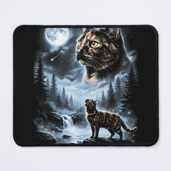Item preview, Tortoiseshell Cat Howling at Moon 90's Retro designed and sold by DakotaButters.