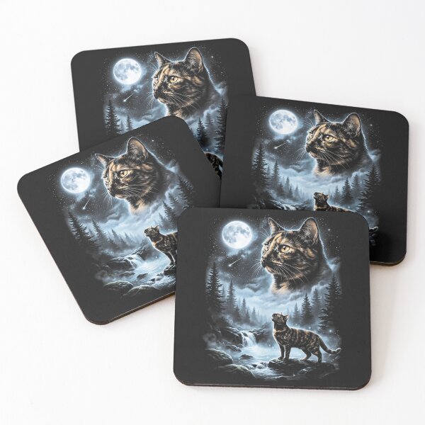Item preview, Tortoiseshell Cat Howling at Moon 90's Retro designed and sold by DakotaButters.