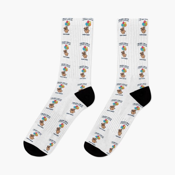 Item preview, Cute Pug Flying With Colorful Balloons designed and sold by Owcomm.