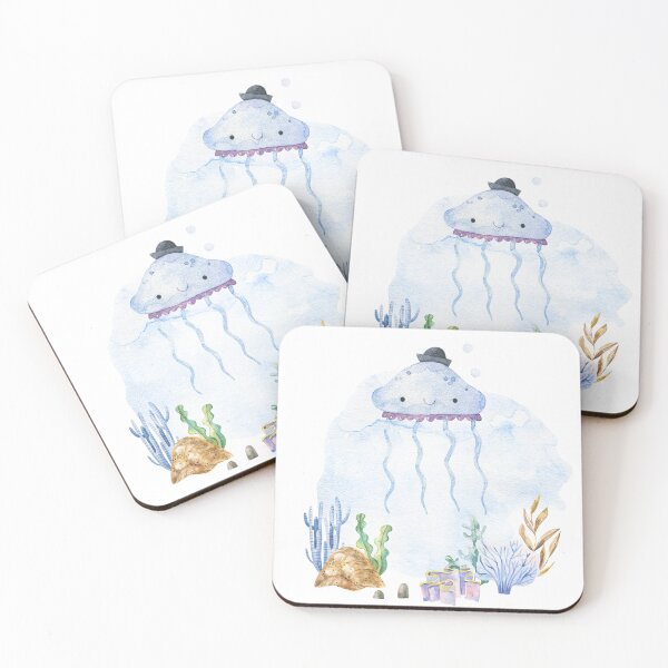 Item preview, Cute Watercolor Jellyfish designed and sold by RiderSpoon.