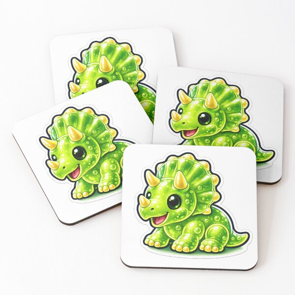 Item preview, Cute Green Baby Triceratops Kawaii Art designed and sold by OddGarage.