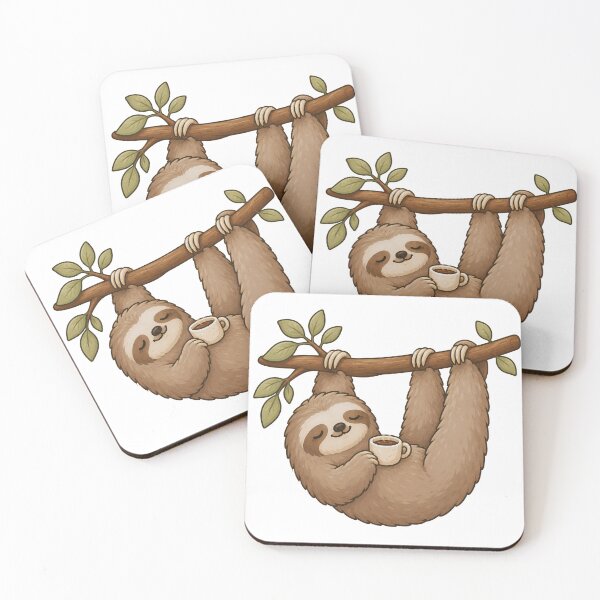 Item preview, Cute Sloth with Coffee - Funny Not a Morning Person Lazy Animal Art designed and sold by Knacky Print.