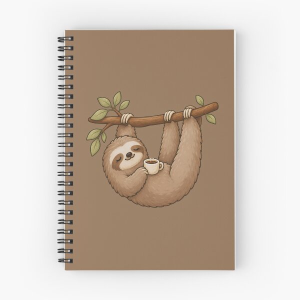 Item preview, Cute Sloth with Coffee - Funny Not a Morning Person Lazy Animal Art designed and sold by Knacky Print.