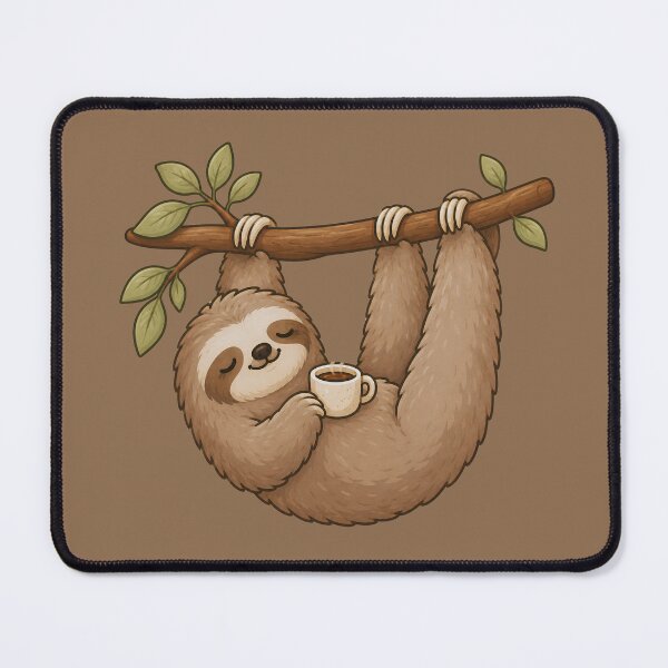 Item preview, Cute Sloth with Coffee - Funny Not a Morning Person Lazy Animal Art designed and sold by Knacky Print.