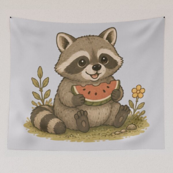 Item preview, Snack Time Raccon designed and sold by MellowMunchkins.