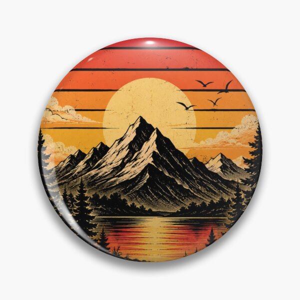 Artikelvorschau, Vintage-Berg-Sonnenuntergangslandschaft entworfen und verkauft von Verdezeus86 .