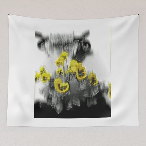 Item preview, Yellow Flowers in Abstract Monochrome Landscape designed and sold by BostuKorina.