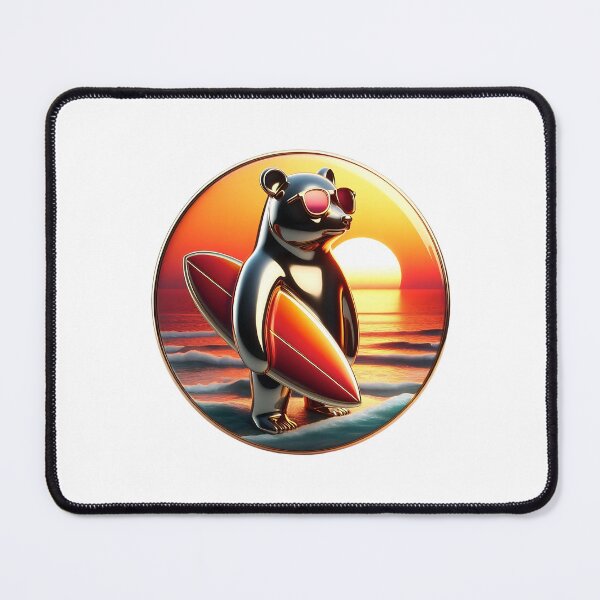 Item preview, Cool Beach Bear With Surfboard Retro Summer Design designed and sold by Awarrie.