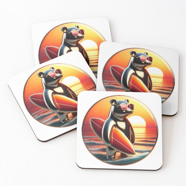 Item preview, Cool Beach Bear With Surfboard Retro Summer Design designed and sold by Awarrie.
