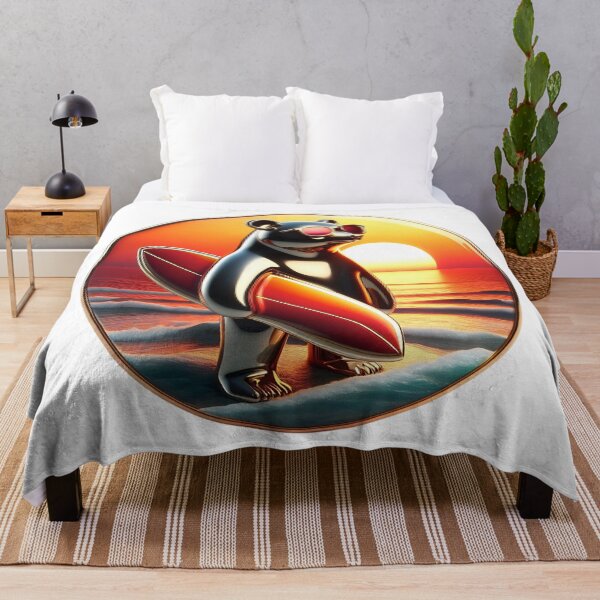 Item preview, Cool Beach Bear With Surfboard Retro Summer Design designed and sold by Awarrie.