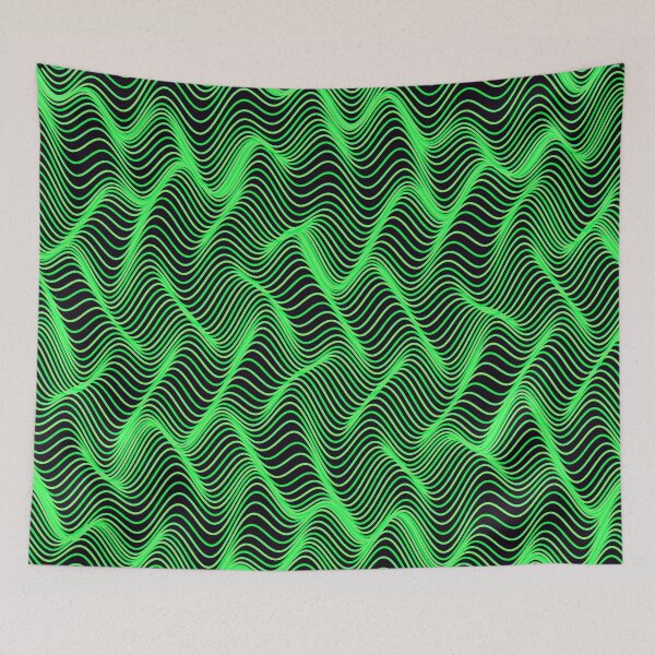 Item preview, Futuristic Neon Green Wavy Contour Pattern designed and sold by GraphyLab.
