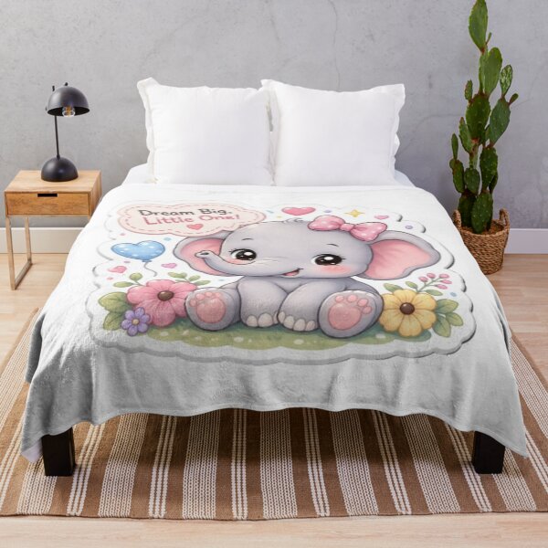 Item preview, Cute Baby Elephant Sticker | Dream Big Little One | Kawaii Elephant Sticker | Pastel Animal Art designed and sold by Vegasstickers.