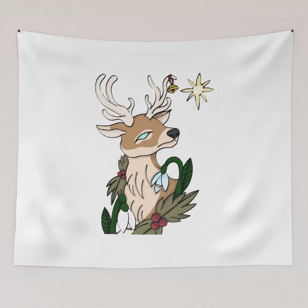 Item preview, festive reindeer illustration designed and sold by PalikoRuka.
