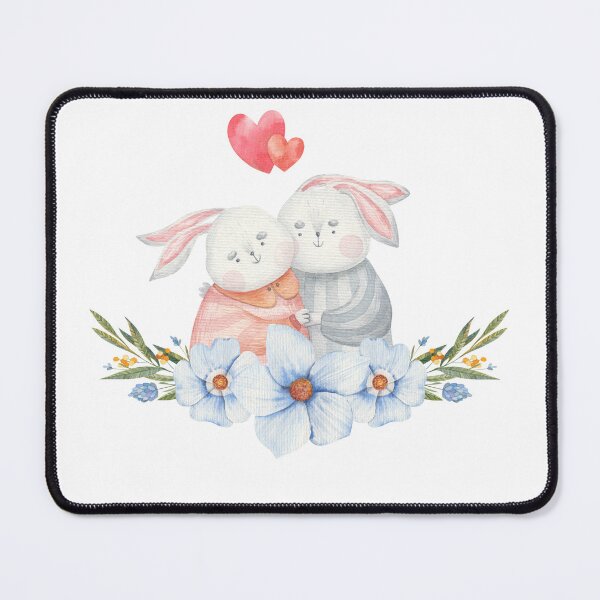 Item preview, Cute Watercolor Bunny Couple designed and sold by RiderSpoon.