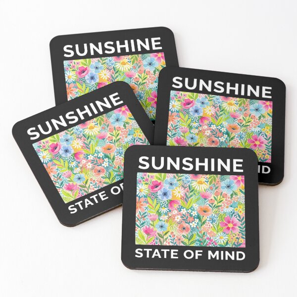 Item preview, Sunshine State of Mind Watercolor Floral Quote Gift Bright Summer Flower designed and sold by raedattia.